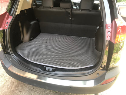 Trunk mat with spare wheel well (EVA, Black) for Toyota Rav 4 2013-2018 - image 1