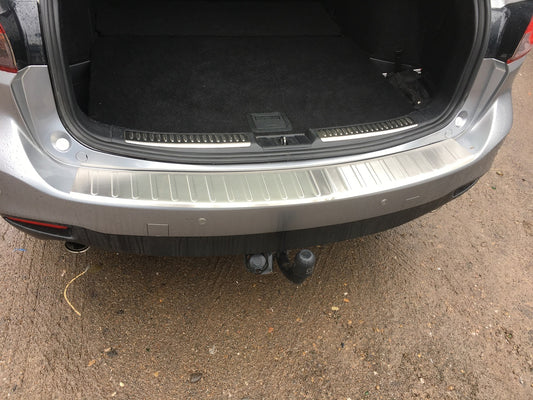 Rear bumper protector Carmos (SW, stainless steel) for Mazda 6 2012-2024 - image 1