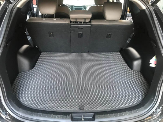 Trunk mat (EVA, black) (5 places) for Hyundai Santa Fe 3 2012-2018 - Reelken Auto