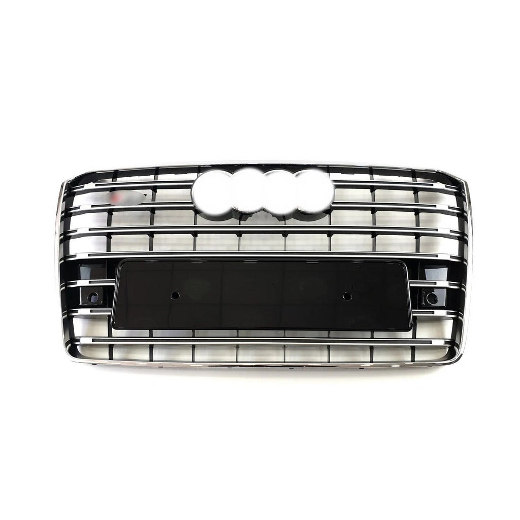 S-Style Front Grille (2014-2018, Black with Chrome) for Audi A8 2010-2018 - image 3