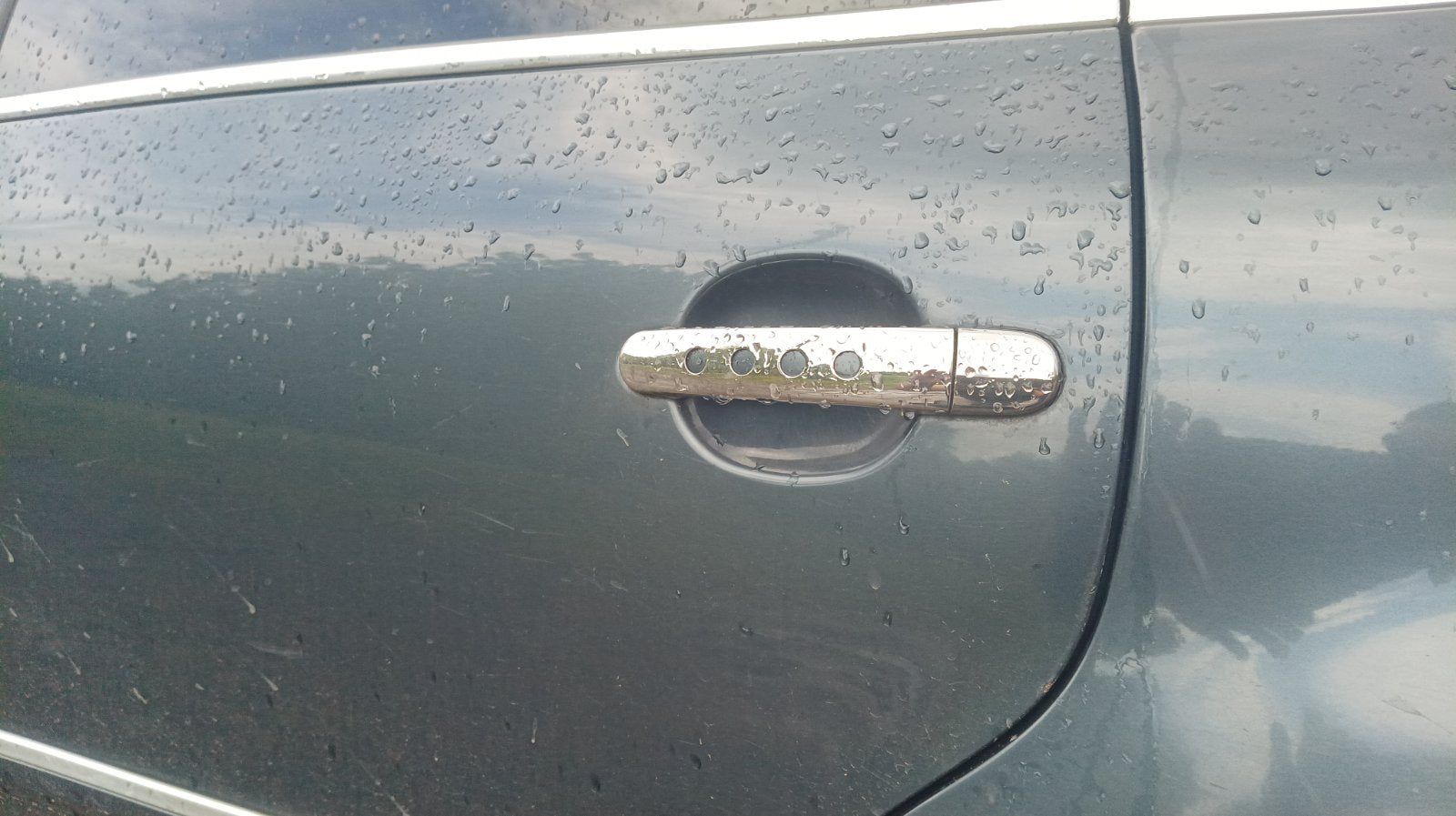 Chrome door handle covers with holes (4 pcs, stainless steel) for Skoda Fabia 2000-2007 - image 5