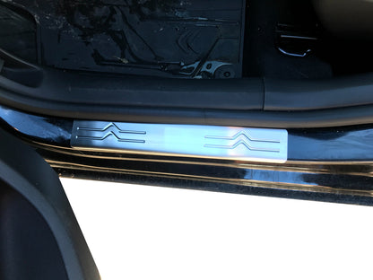 Door Sill Protectors OmsaLine (4 pcs, Stainless Steel) for Citroen C-4 2010-2018 - image 1