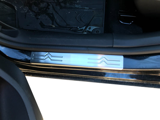 Door Sill Protectors OmsaLine (4 pcs, Stainless Steel) for Citroen C-4 2010-2018 - image 1