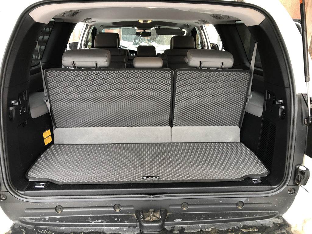 Trunk mats (EVA, black) for Toyota Sequoia 2007-2022 - Reelken Auto