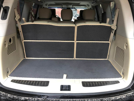 Trunk mat 5 parts (EVA, black) for Nissan Patrol Y62 2010-2024 - Reelken Auto