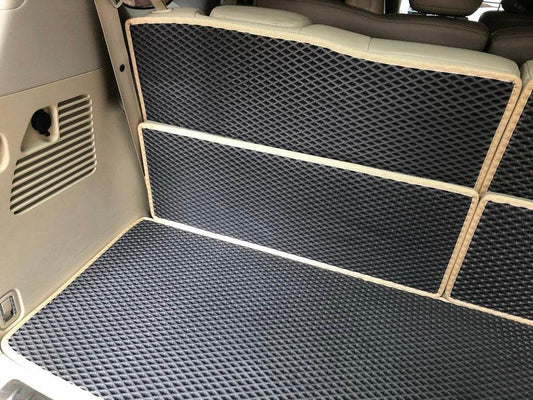Trunk mat 5 parts (EVA, black) for Nissan Armada 2016-2024 - Reelken Auto