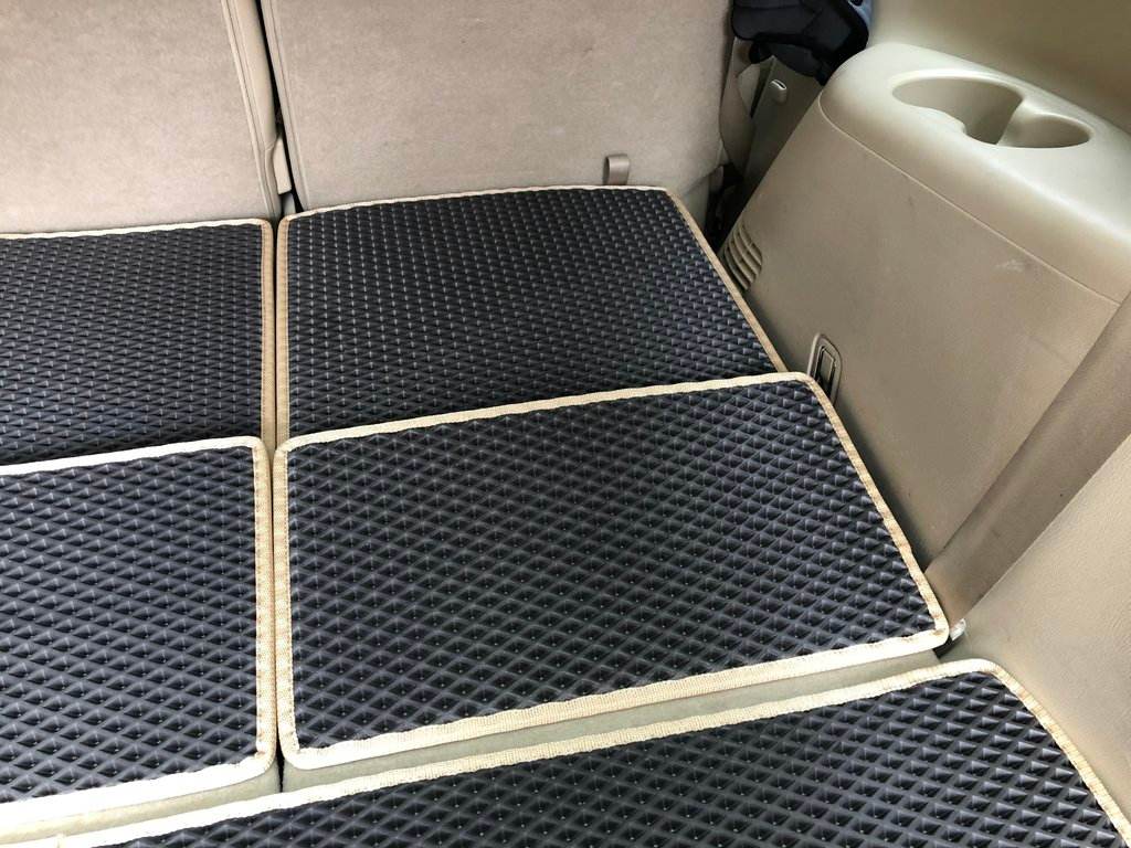 Trunk mat 5 parts (EVA, black) for Nissan Armada 2016-2024 - Reelken Auto