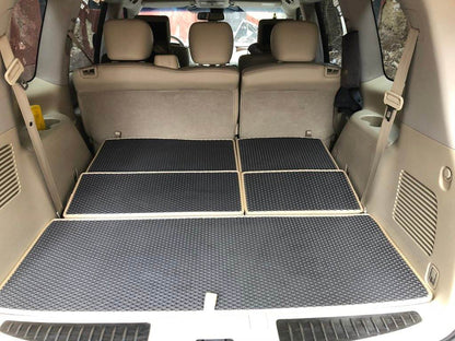 Trunk mat 5 parts (EVA, black) for Nissan Armada 2016-2024 - Reelken Auto