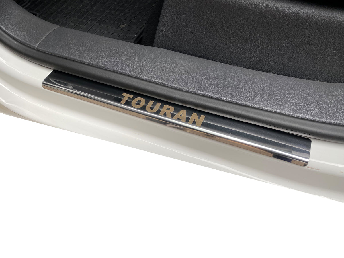 Carmos Door Sill Protectors (4 pcs, Stainless Steel) for Volkswagen Touran 2010-2015 - image 1