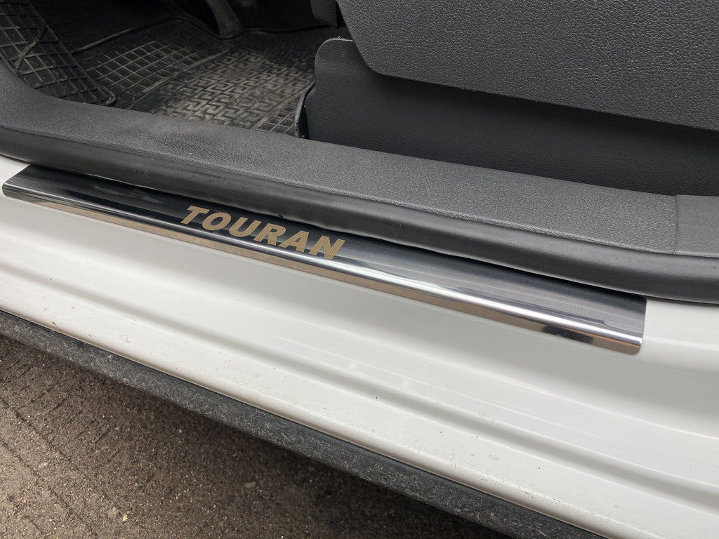 Carmos Door Sill Protectors (4 pcs, Stainless Steel) for Volkswagen Touran 2010-2015 - image 5