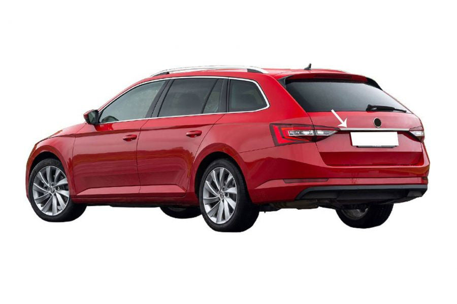 SW Rear License Plate Trim (Stainless Steel) for Skoda Superb 2015-2024 - image 1