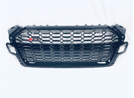 RS-style front grille (2020-2025, black) for Audi A5 2016-2025 - image 1