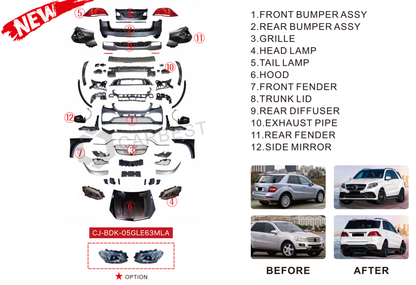 Facelift Kit to GLE63 AMG for Mercedes ML W164 2005-2011 - image 3