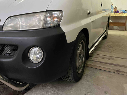 Side Bars BB002 (2 pcs, Stainless Steel) for Hyundai H200, H1, Starex 1998-2007 - image 1