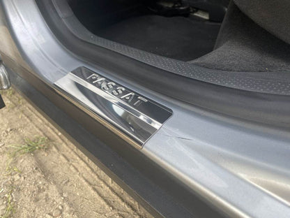 Door sills OmsaLine (4 pieces, stainless steel) for Volkswagen Passat B5 1997-2005 - Reelken Auto