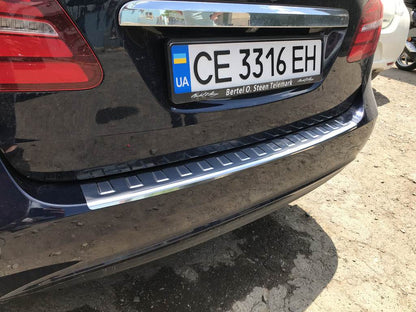 Pad on the rear bumper Carmos (stainless) for Mercedes B-class W246 2011-2018 - Reelken Auto
