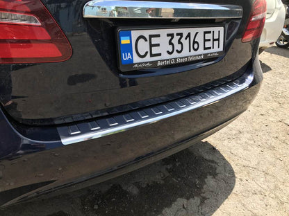 Pad on the rear bumper Carmos (stainless) for Mercedes B-class W246 2011-2018 - Reelken Auto
