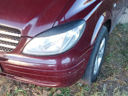 Headlight eyebrows straight (black matte) for Mercedes Viano 2004-2014 - image 5