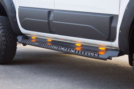 Side Steps Dakar V1 with LED (2 pcs, metal) for Mitsubishi L200 2006-2015 - image 2