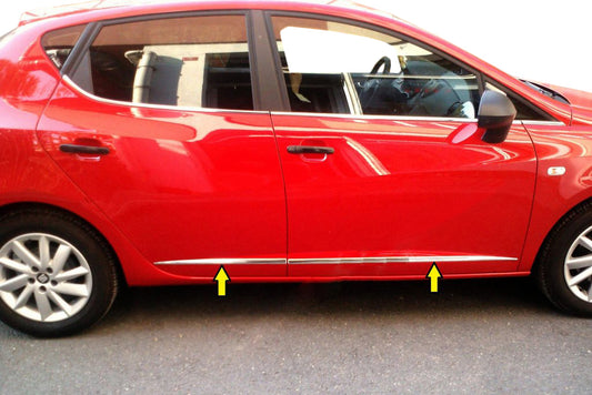 Carmos Door Moldings (4 pcs, Stainless Steel) for Seat Ibiza 2010-2017 - image 1