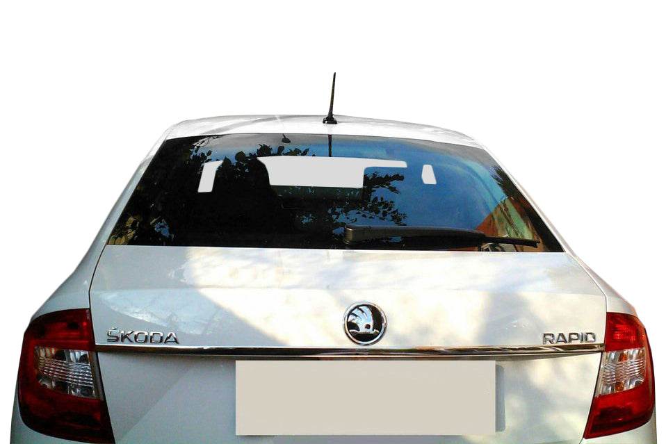 Chrome bar above Tit-design number (stainless steel) for Skoda Rapid 2012-2019 - Reelken Auto