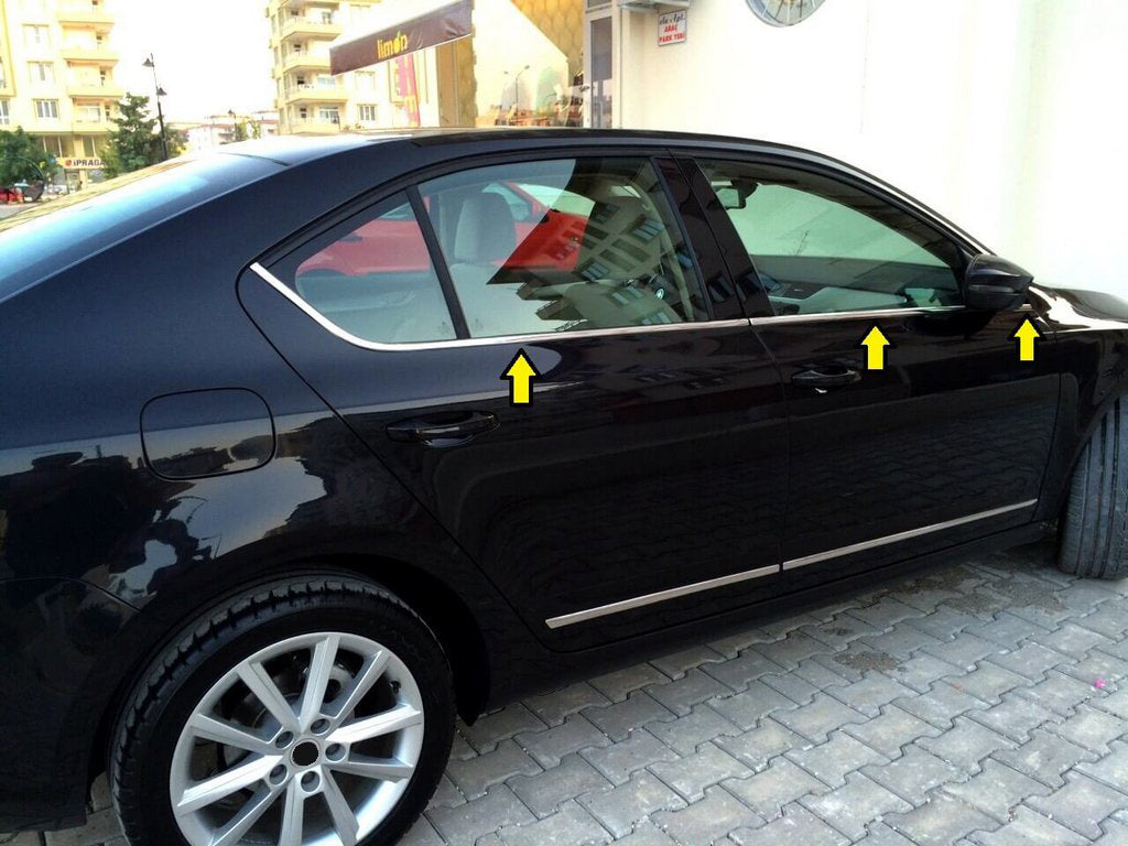 Window Trim (6 pcs, Stainless Steel) for Skoda Octavia III A7 2013-2019 - image 3