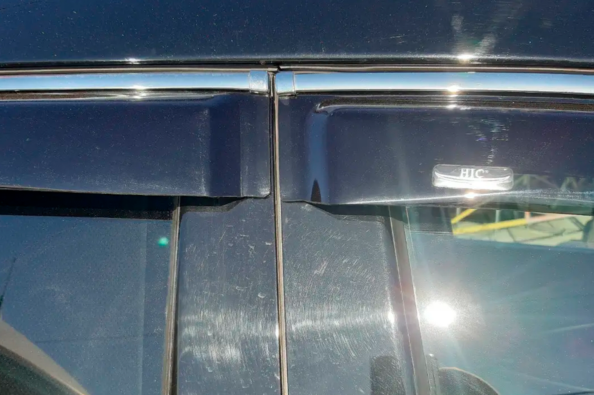 Window deflectors with chrome trim (4 pcs, HIC) for Hyundai Santa Fe 3 2012-2018 - image 5