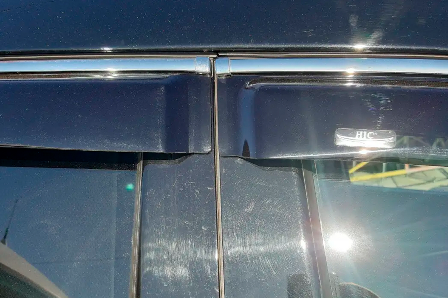 Window deflectors with chrome trim (4 pcs, HIC) for Hyundai Santa Fe 4 2018-2023 - image 3