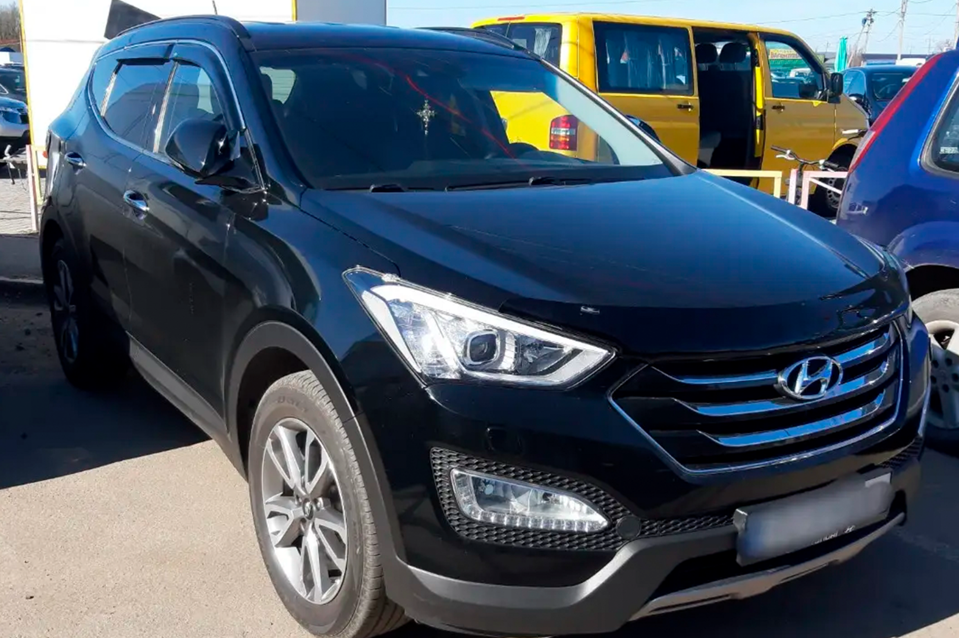 Window deflectors with chrome trim (4 pcs, HIC) for Hyundai Santa Fe 3 2012-2018 - image 3