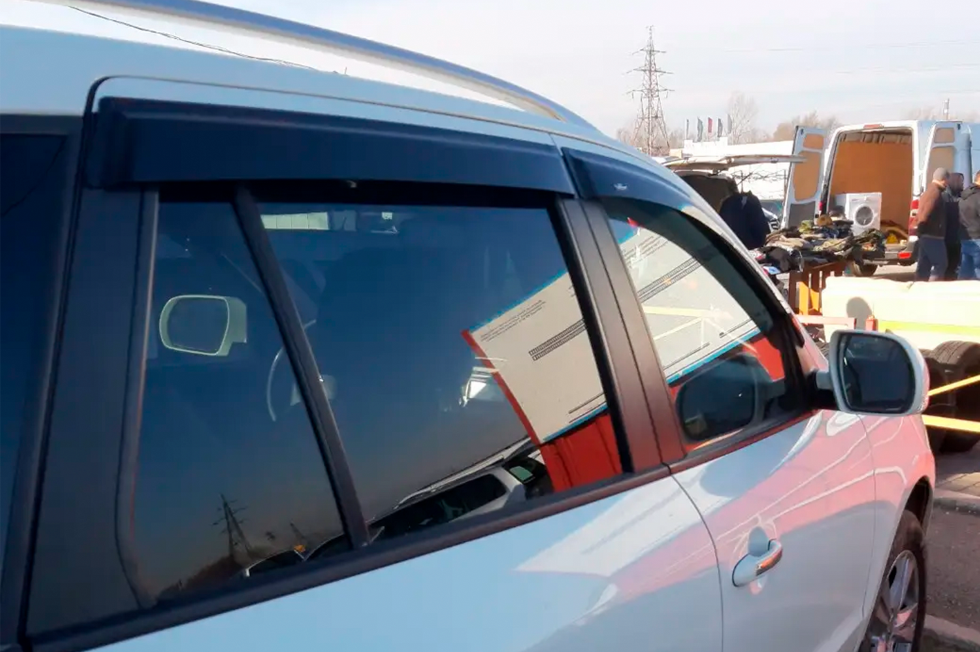 Window Deflectors (4 pcs, HIC) for Hyundai Santa Fe 3 2012-2018 - image 1