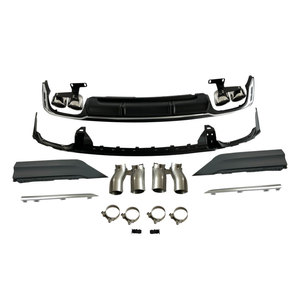 Rear diffuser with S-Style inserts (2022+) for Audi A8 2018- - image 2