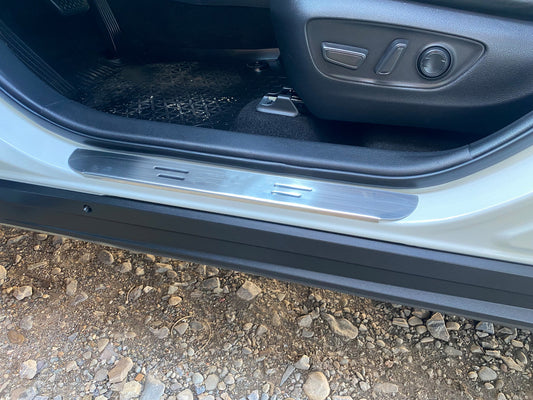 Carmos Door Sill Protectors (4 pcs, Stainless Steel) for Toyota Rav 4 2019- - image 1