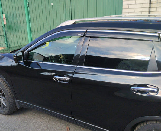 Window Deflectors with Chrome Trim (4 pcs, Niken) for Nissan X-trail T32/Rogue 2014-2021 - image 1