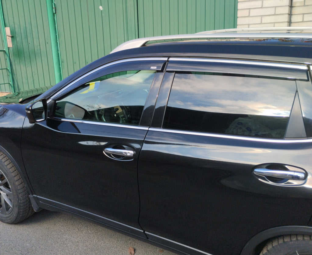 Window Deflectors with Chrome Trim (4 pcs, Niken) for Nissan X-trail T32/Rogue 2014-2021 - image 1
