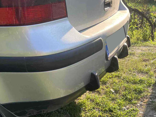 Universal Rear Diffuser Type-D (4pcs, Gloss Black, ABS Plastic) - image 2