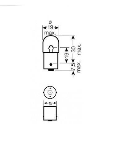 Indicator lamp Narva 17311 R10W 12V 10W BA15s - Reelken Auto