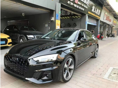 Fog light grilles with fog RS-Style (2020-2025, 2 pcs, Black) for Audi A5 2016-2025 - image 1