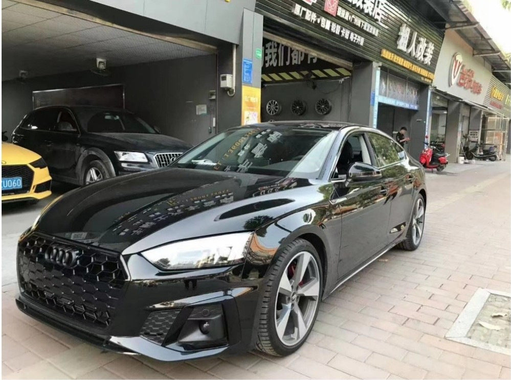 Fog Light Grilles with Fog Lamp RS-Style (2020-2025, 2 pcs, Black) for Audi A5 2016-2025 - image 1