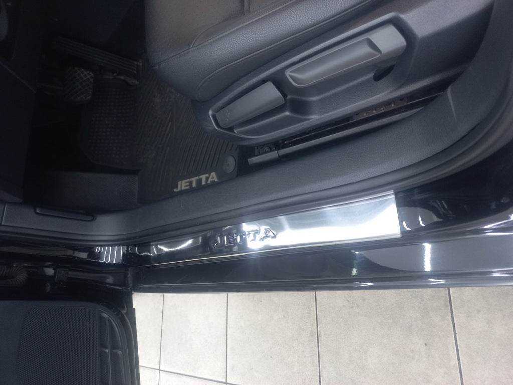 Carmos V2 sill plates (4 pcs., stainless steel) for Volkswagen Jetta 2011-2018 - Reelken Auto
