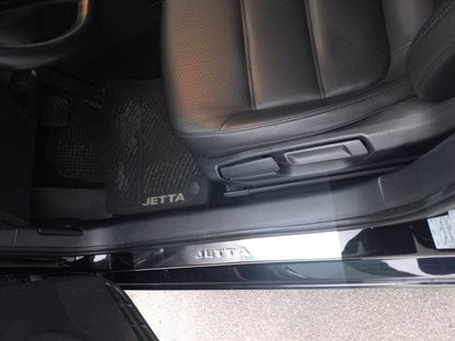 Carmos V2 sill plates (4 pcs., stainless steel) for Volkswagen Jetta 2011-2018 - Reelken Auto