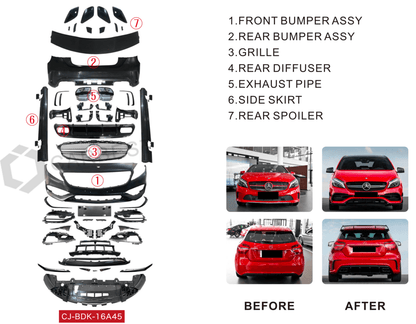 A set of body kits (AMG A45) for Mercedes A-class W176 2012-2018 - Reelken Auto