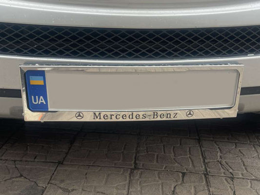 License Plate Frame Chrome Mercedes (1 pc, Stainless Steel) for Mercedes - image 1