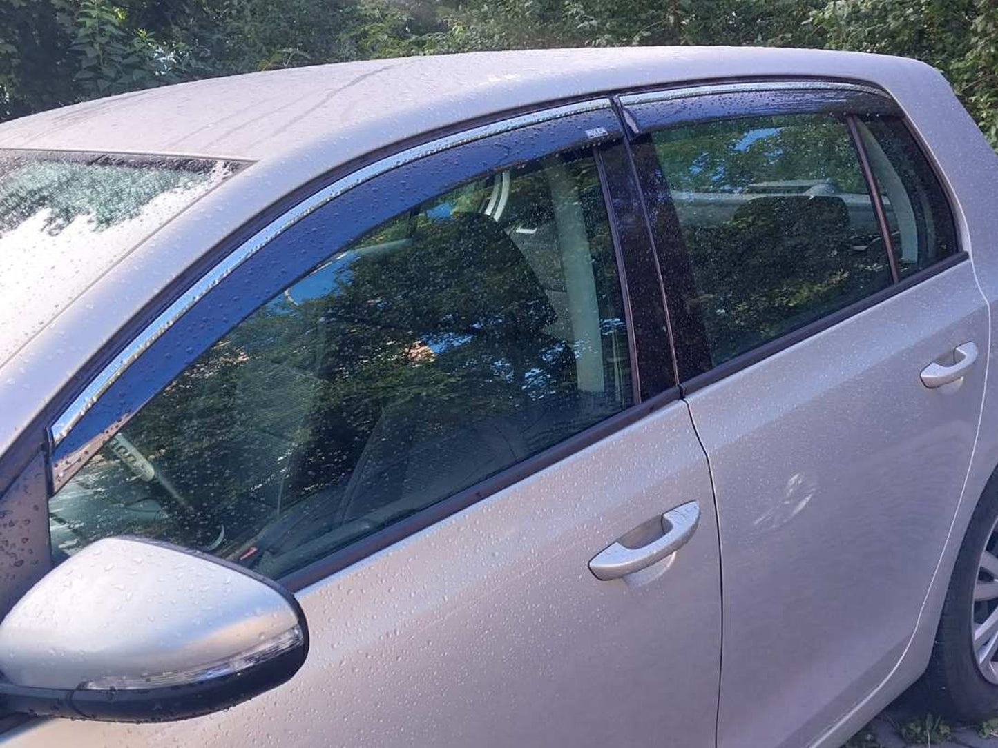 Window Deflectors with Chrome Trim Niken (HB, 4 pcs) for Volkswagen Golf 6 2008-2014 - image 2