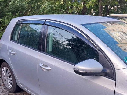 Window Deflectors with Chrome Trim Niken (HB, 4 pcs) for Volkswagen Golf 6 2008-2014 - image 1