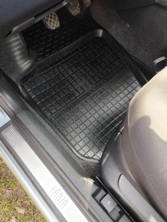 Rubber mats with board (4 pcs, Polytep) for Skoda Fabia 2000-2007 - Reelken Auto