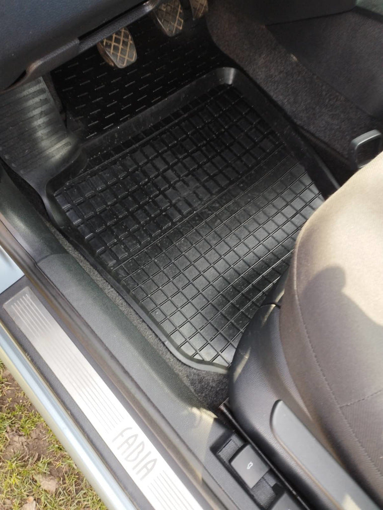 Rubber floor mats with edge (4 pcs, Polytep) for Skoda Fabia 2000-2007 - image 1