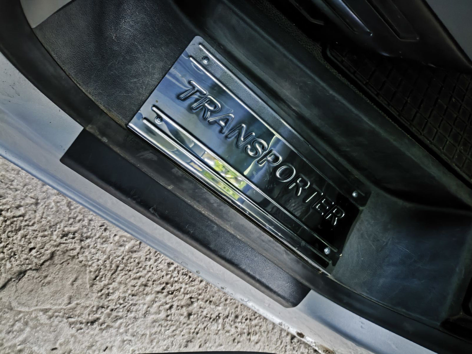 Interior door sill plates stainless steel Carmos V3 (3 pcs) for Volkswagen T5 2010-2015 - image 1