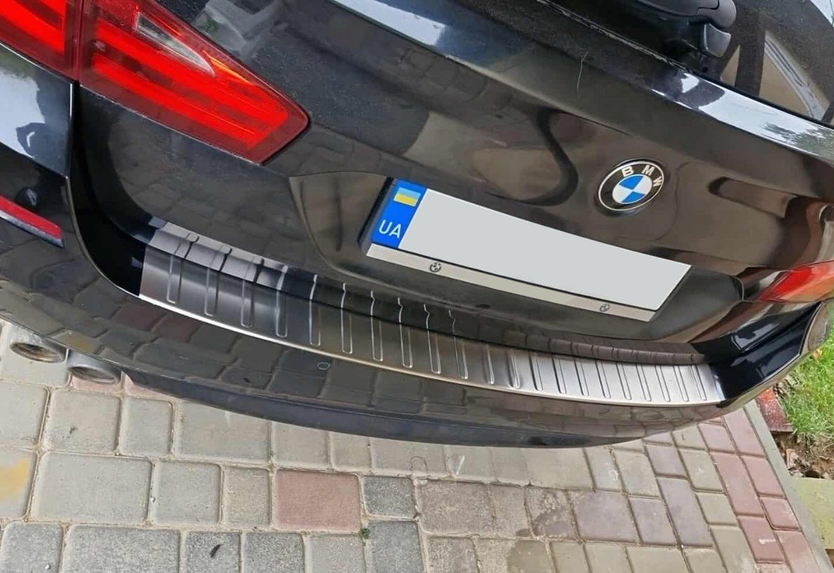 Rear Bumper Protector Carmos (SW, Stainless Steel) for BMW 5 Series F-10/11/07 2010-2016 - image 1