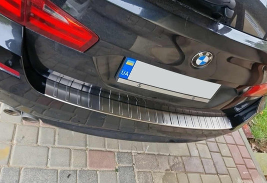 Rear Bumper Protector Carmos (SW, Stainless Steel) for BMW 5 Series F-10/11/07 2010-2016 - image 1