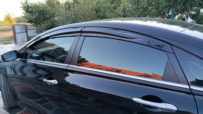 Window Deflectors (4 pcs, Sunplex Sport) for Hyundai Sonata YF 2010-2014 - image 8